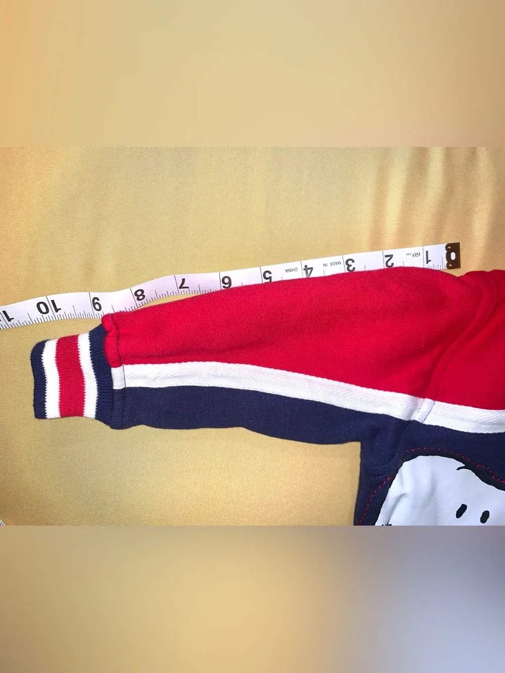 Vintage Snoopy Y2k zip up hoodie Red White and Blue striped 18 months